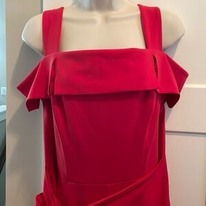 Marina red pantsuit with panel, size 8, NWOT